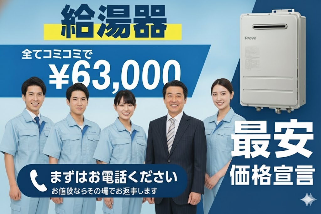 給湯器交換の工事スタッフとお客様